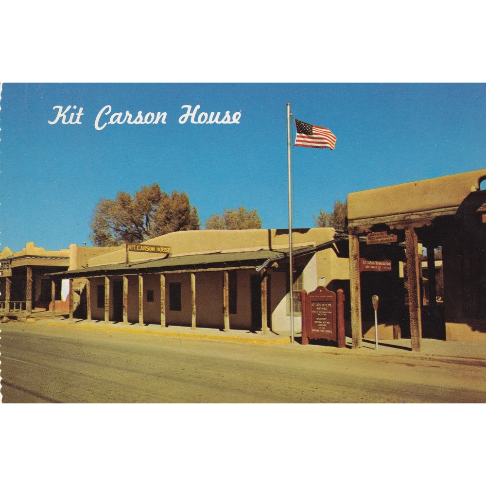 Vintage Kit Carson House Taos NM Postcard Southwestern Western Americana